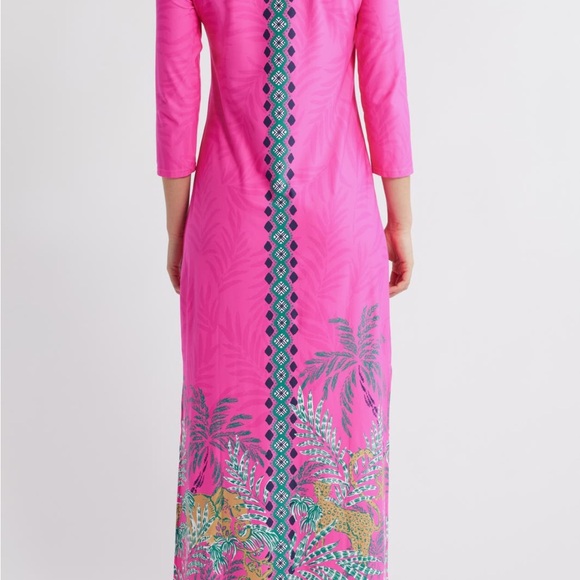 Seralina Chilly Lilly Lilly Pulitzer Pink Maxi Dress with Green and Blue Accents - Picture 3 of 6